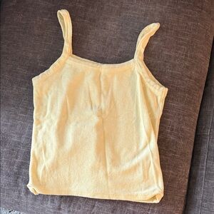 Djerf avenue frankies bikinis collab terry cloth Women's Tank Top cropped size M